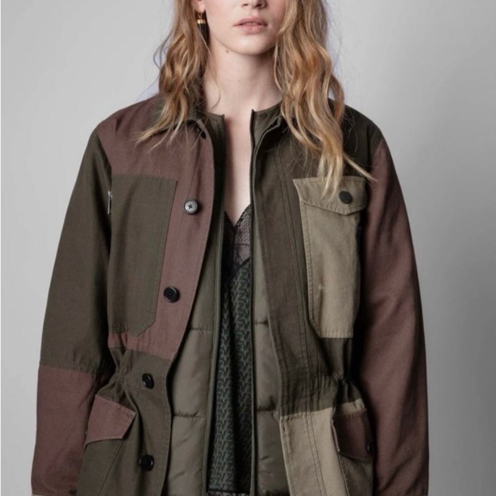 Zadig & Voltaire Green Utility Jacket with Rugged Style. 2 pieces